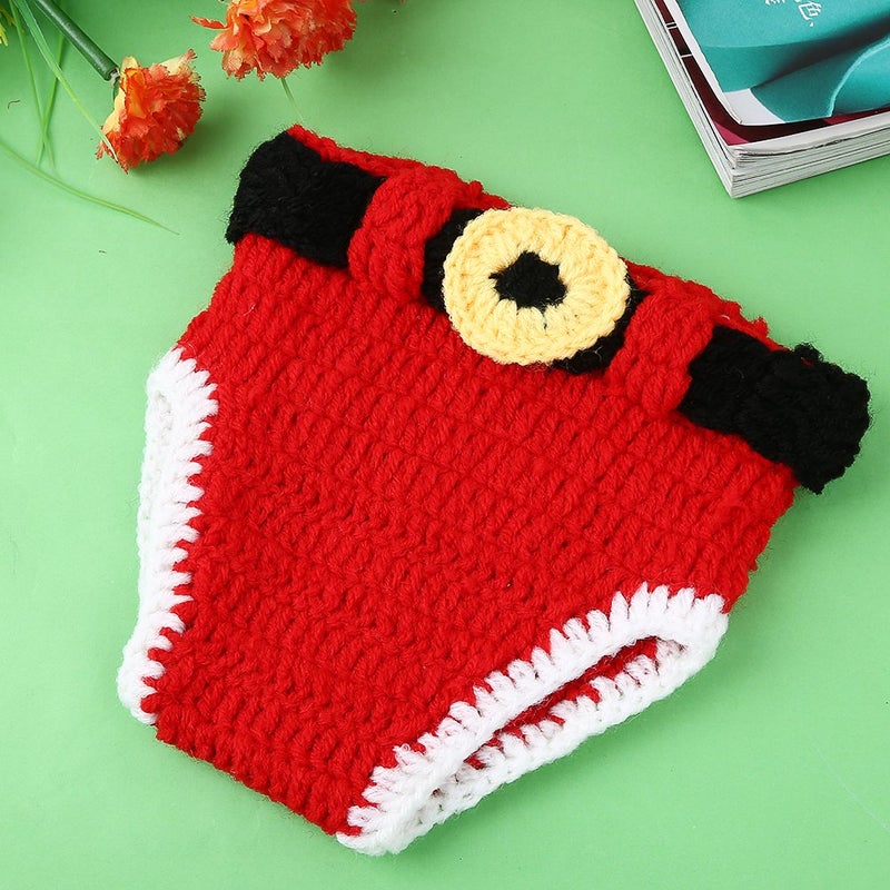 SUNBABY Newborn Baby Christmas Santa Knitted Crochet Photo Photography Prop Lovely Hats Costume Outfits (Boy Pants Suit), Medium Size - Image 4